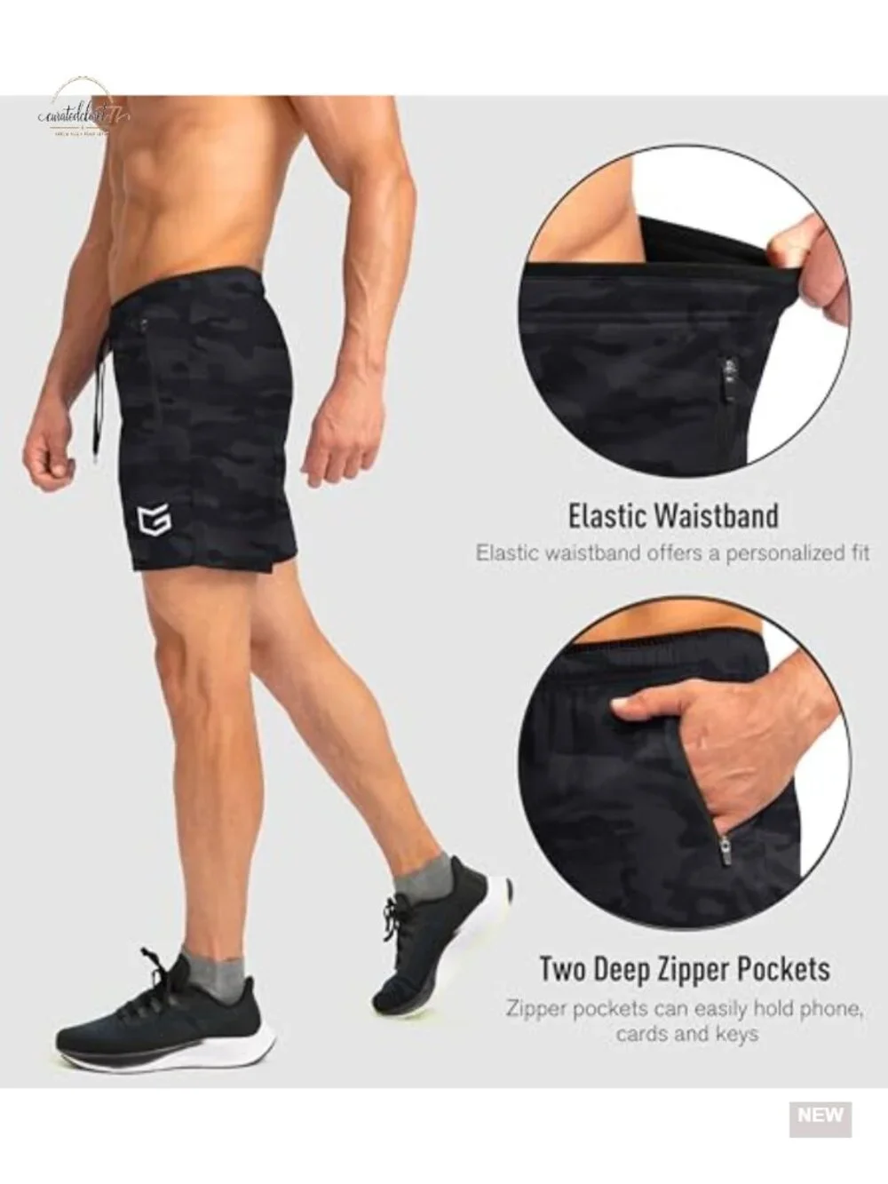 Men's Quick Dry Athletic Running Shorts with Zipper Pockets 5